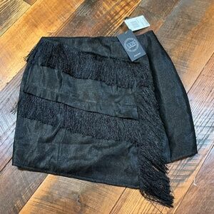 JOA x Bloomingdale’s Exclusive Fringe Mini Skirt Black Size M | NWT